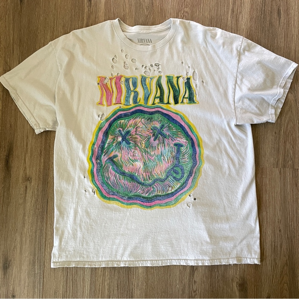 Urban Outfitters Nirvana Oversized Graphic T-shirt Dress